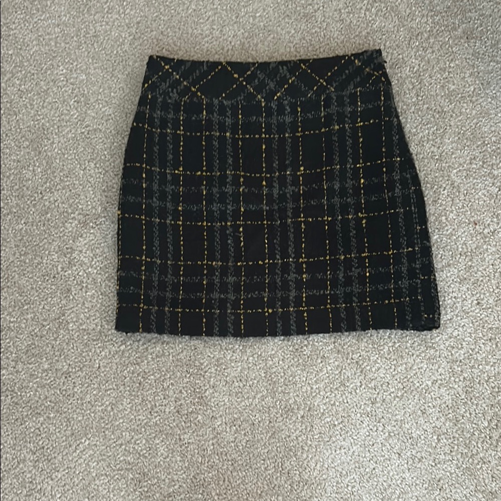 LOFT Black and Blue Pencil Mini Skirt